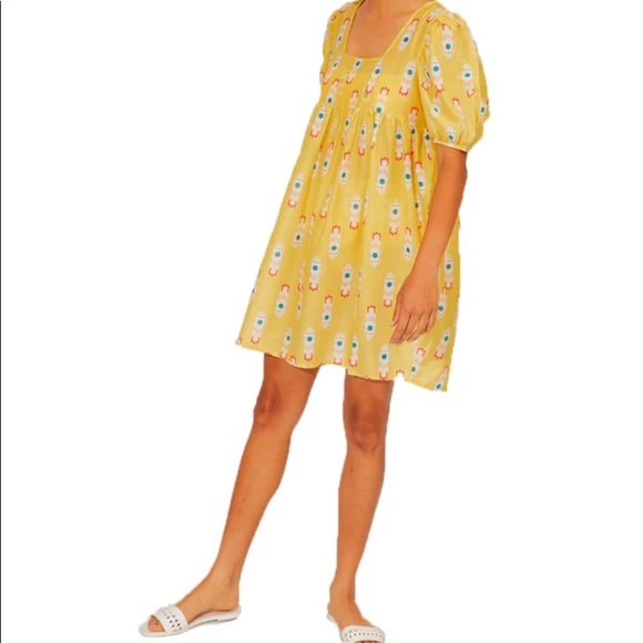 Compañía Fantástica Yellow Rocket Print Dress Cover Up - Picture 1 of 6